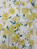 Lemon Daisy Embroidered MIDI Dress