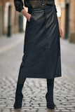 Holly Black Leather look skirt