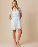 Blue embroidered dress