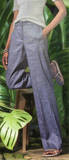 Marine  linen wide leg pants