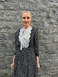 Polka dot midi dress .