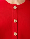 Coral red knit jacket
