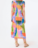 Racing Colours print Midi dress