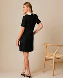 Black beaded collar dress