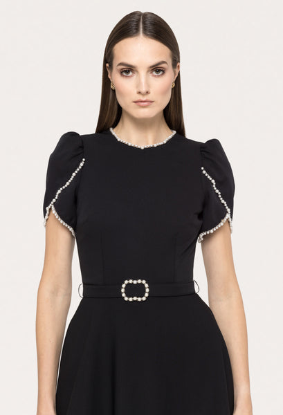 Black &Pearl midi dress