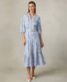 Powder embroidered midi dress “ In Store “