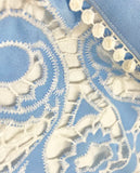 Blue embroidered dress
