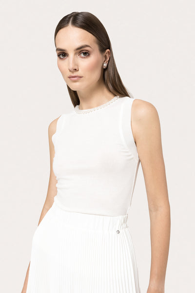 Ivory  Pearl knit top