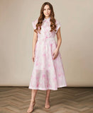 Pale pink print midi dress “In store”
