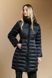 Satin finish quilted coat