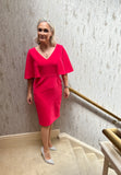 Watermelon Dress cape sleeve