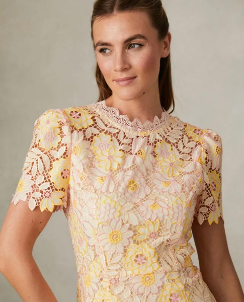 Loretta lace midi v back dress “ In Store “