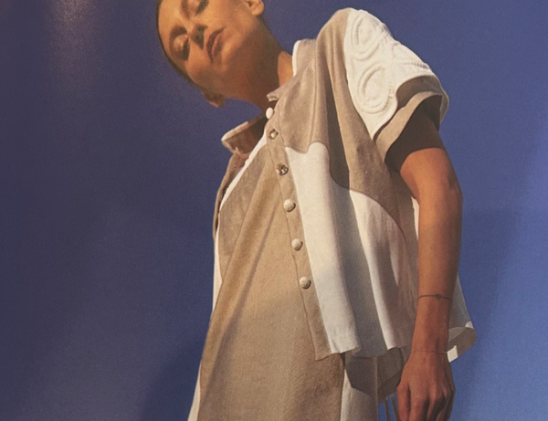 Elisa neutral linen mix jacket