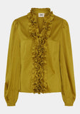 I Say Steff rich gold frill Top
