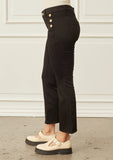 Lido button black denim pants