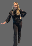 I Say Steff Black  frill Top