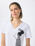 White lady Bow tee