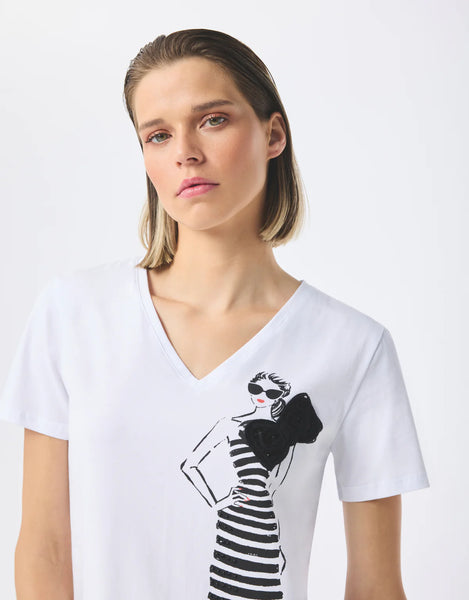 White lady Bow tee