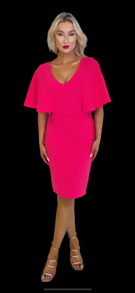 Watermelon Dress cape sleeve
