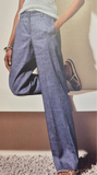 Marine  linen wide leg pants
