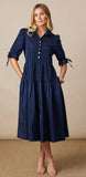 Sapphire taffeta midi dress