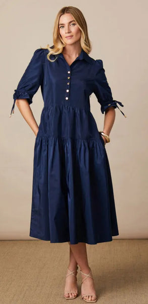 Sapphire taffeta midi dress