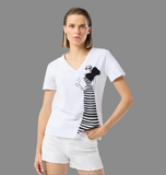 White lady Bow tee