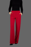 Red wide leg pants