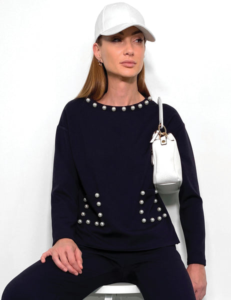Navy & Pearl sweatshirt