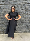 Black &Pearl midi dress