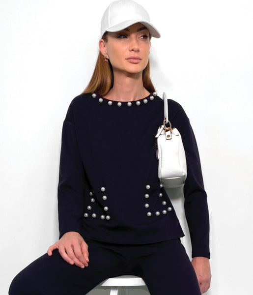 Navy & Pearl sweatshirt