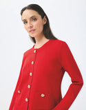 Coral red knit jacket