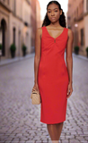 Red pencil caddy dress