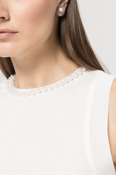 Ivory  Pearl knit top