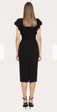 Crystal bow midi pencil dress