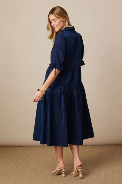 Sapphire taffeta midi dress