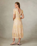 Loretta lace midi v back dress “ In Store “