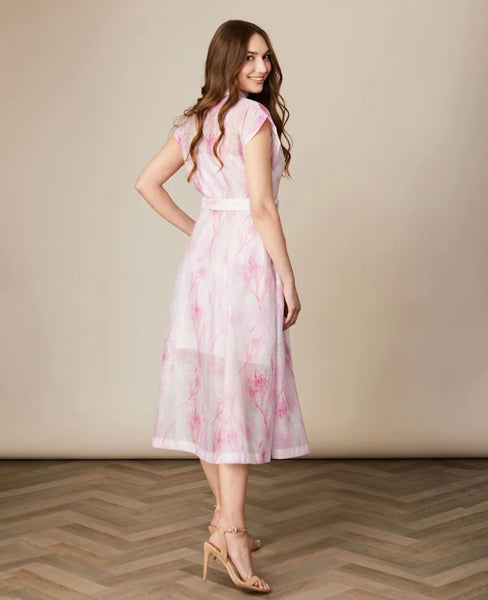 Pale pink print midi dress “In store”