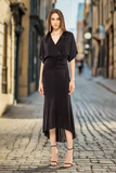 Black Midi fine jersey Dress