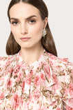 Pink peonie print midi