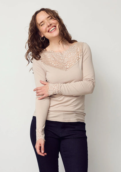 I Say Dee Sand Lace top