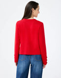 Coral red knit jacket