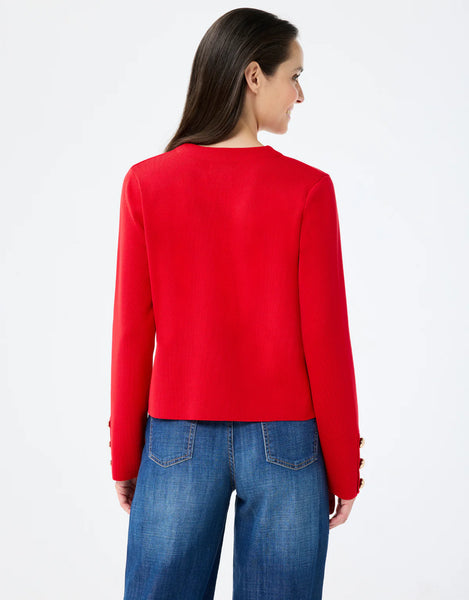 Coral red knit jacket