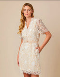 Sand white embroidered Dress