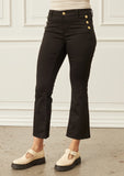 Lido button black denim pants