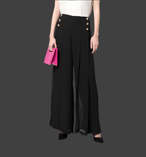 Edward Achour Fluid leg Pleat Silk pants