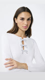 White silver crystal sweater