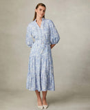 Powder embroidered midi dress “ In Store “