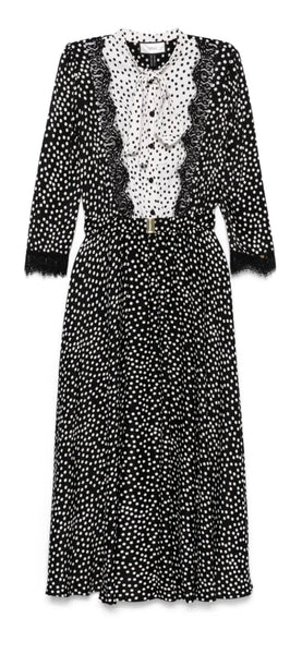 Polka dot midi dress .
