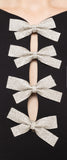 Crystal bow midi pencil dress